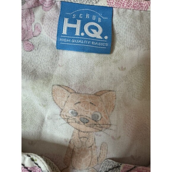 Cherokee HQ Scrub Best Furiends Vneck Neck 4762V-BFFS Vet Medical  Scrub Top - Picture 4 of 5